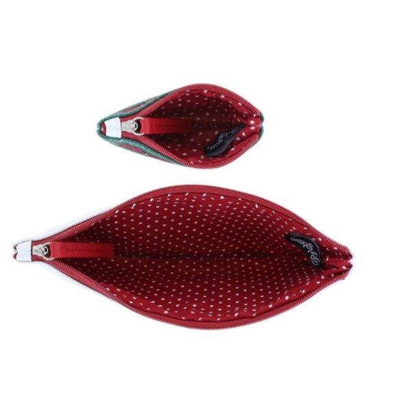 NWT Brighton In Love We Trust Heart Pouch Set Canvas Leather Zipper Bags - Picture 11 of 13